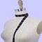 1 Yard Black Eyelet Grommet Cotton Tape 0.75" Wide with Sliding Silver Rings